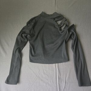 Chic Black Cut-Out Women's Top